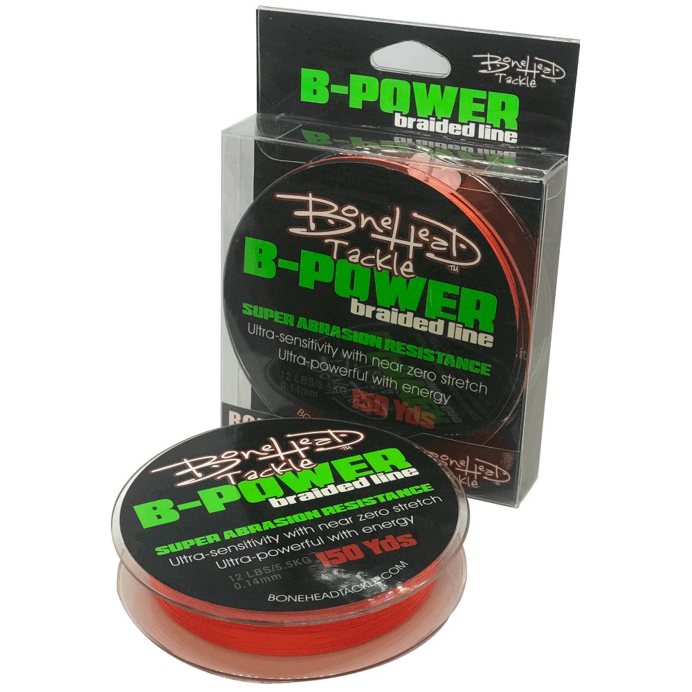150 pound braided fishing line BoneHead Tackle Braided Fishing Line 4X 12LB 150 Yards / Orange