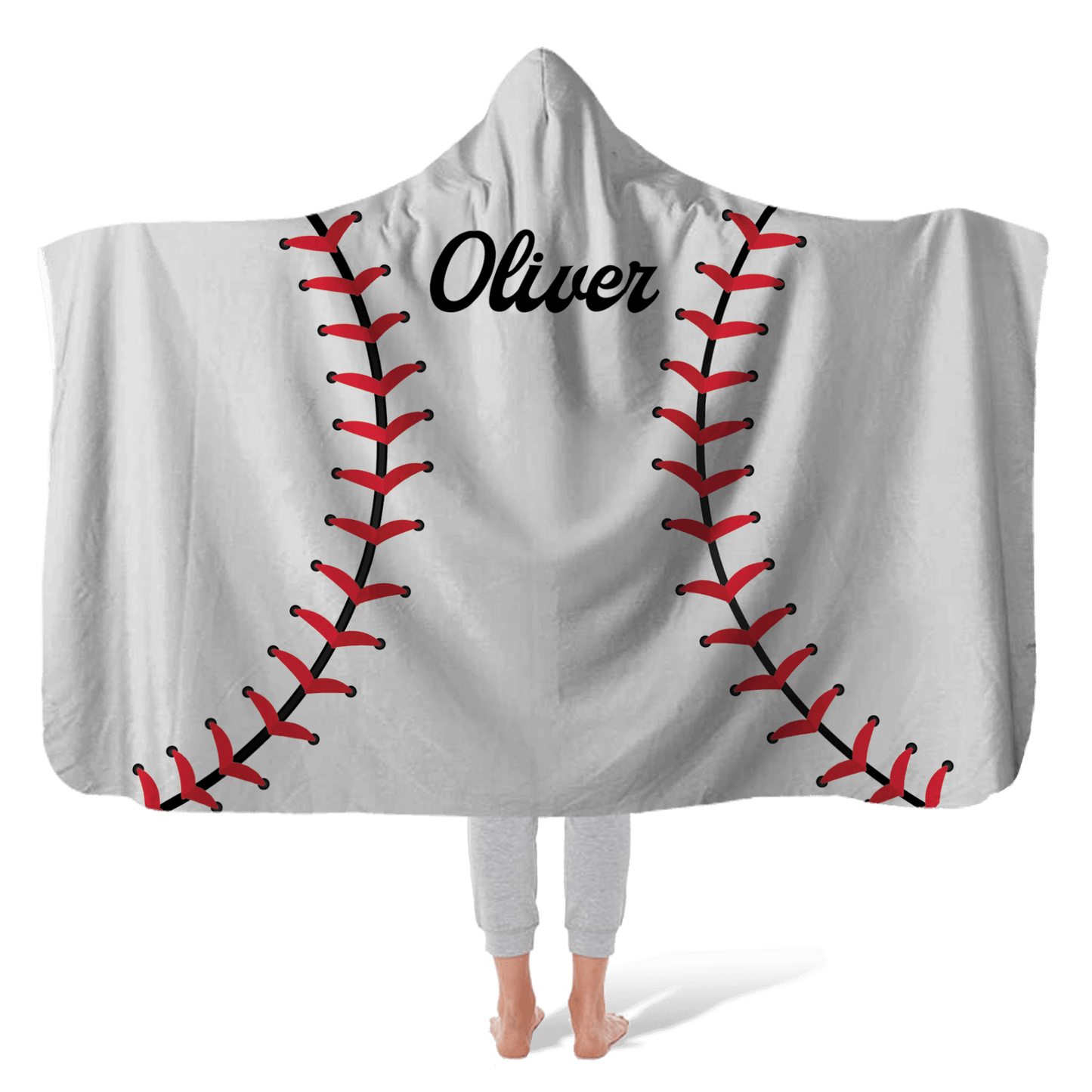 Hooded Fleece Blanket: Baseballs