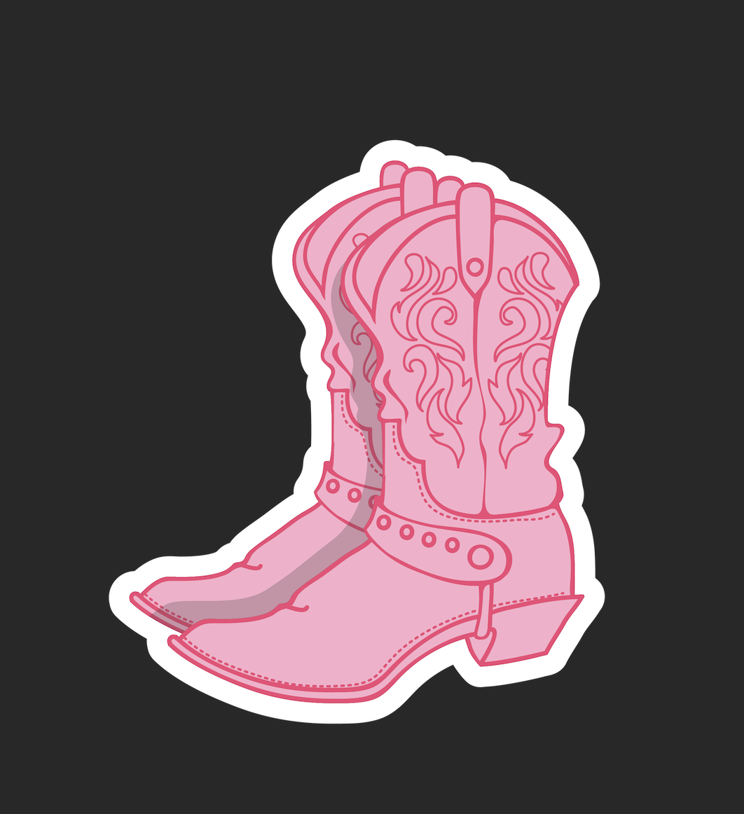 Pink Boot Sticker