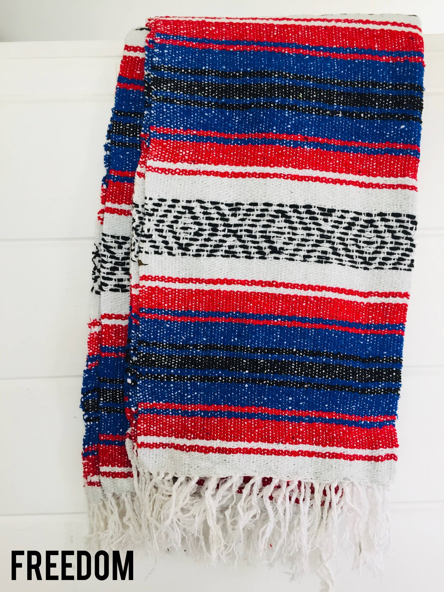 Freedom Throw Blanket - Mexican Blanket - Patriotic - Spring