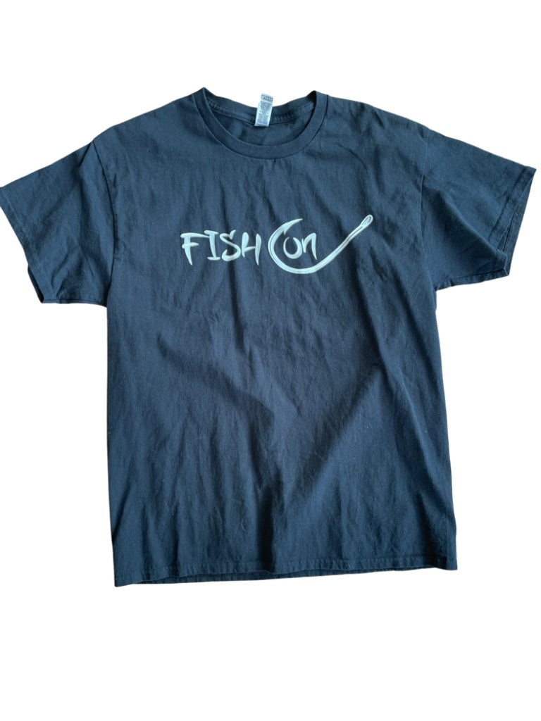 Black Fish on T-shirt, Large