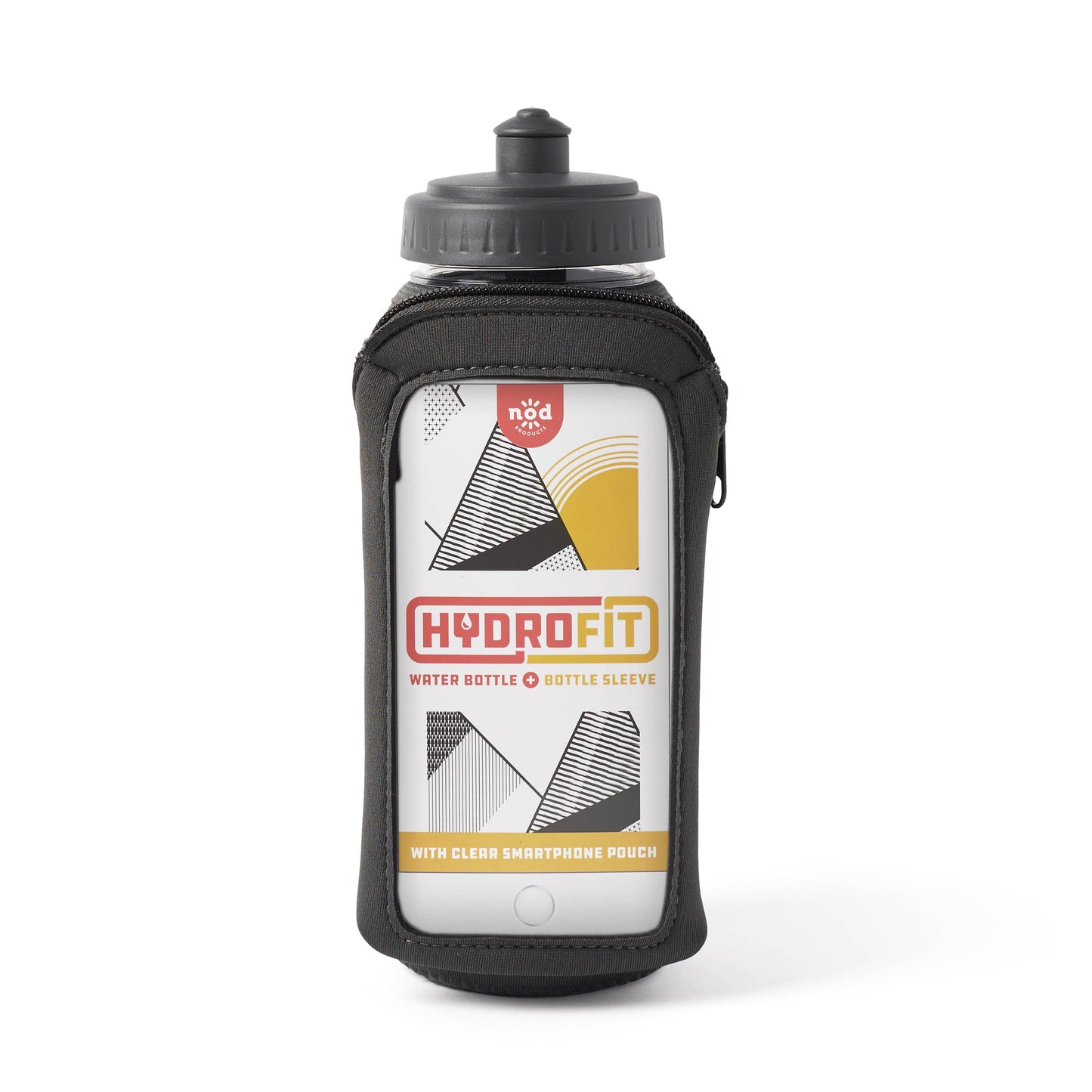 HydroFit | Water Bottle w/ Smartphone TechPouch | Charcoal