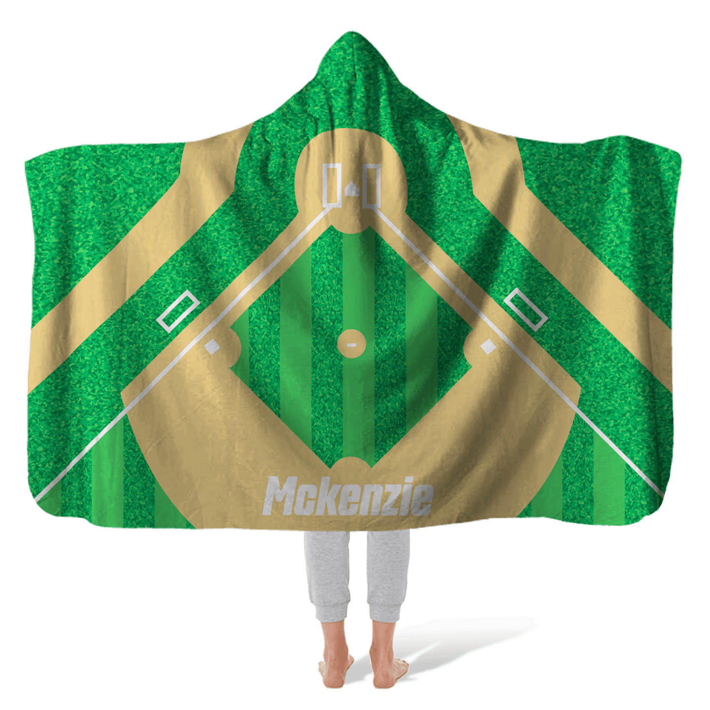 Hooded Fleece Blanket: Baseball Field