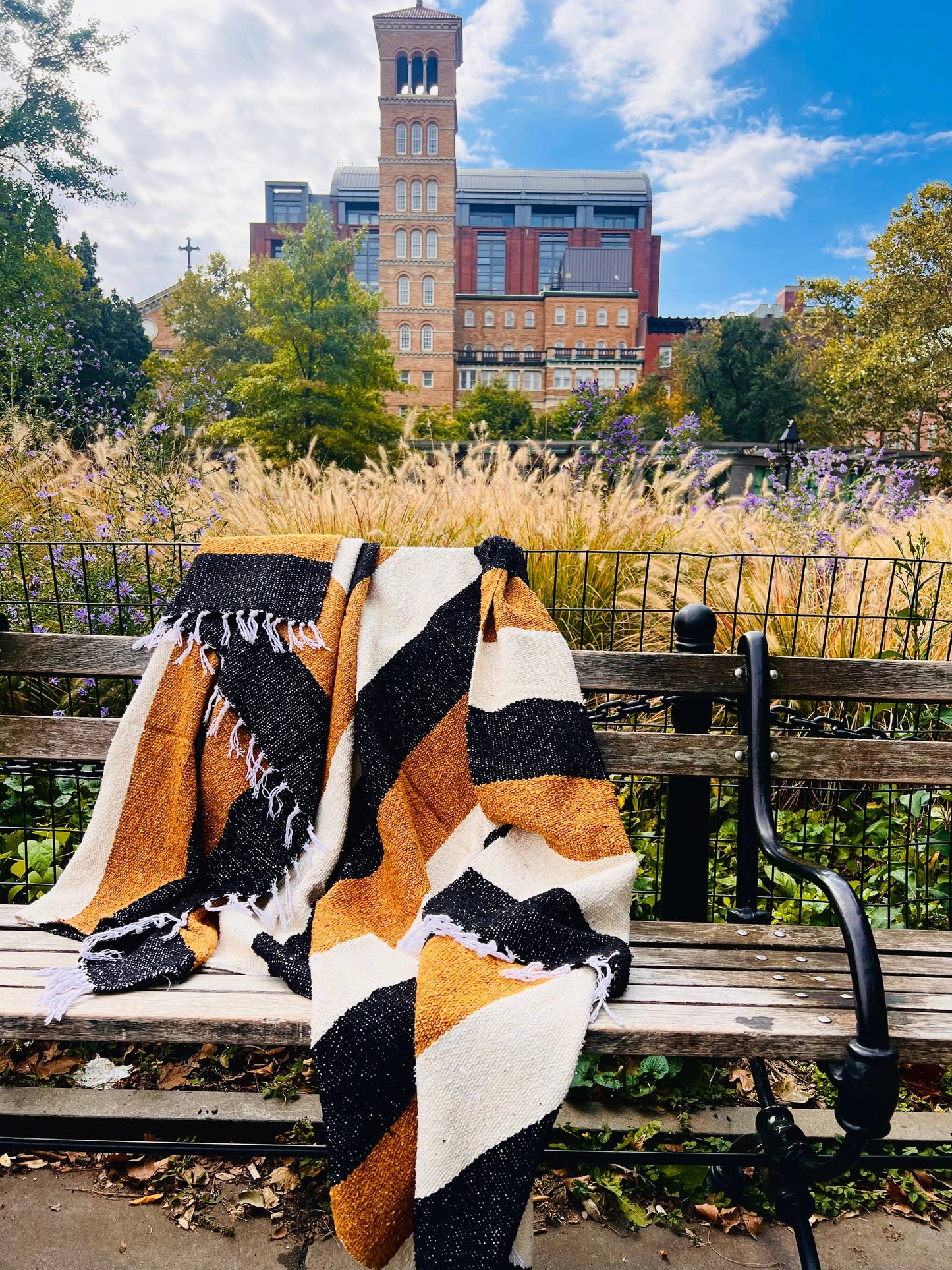 Midnight Marigold Throw l Mexican Blanket l Fall Home Decor
