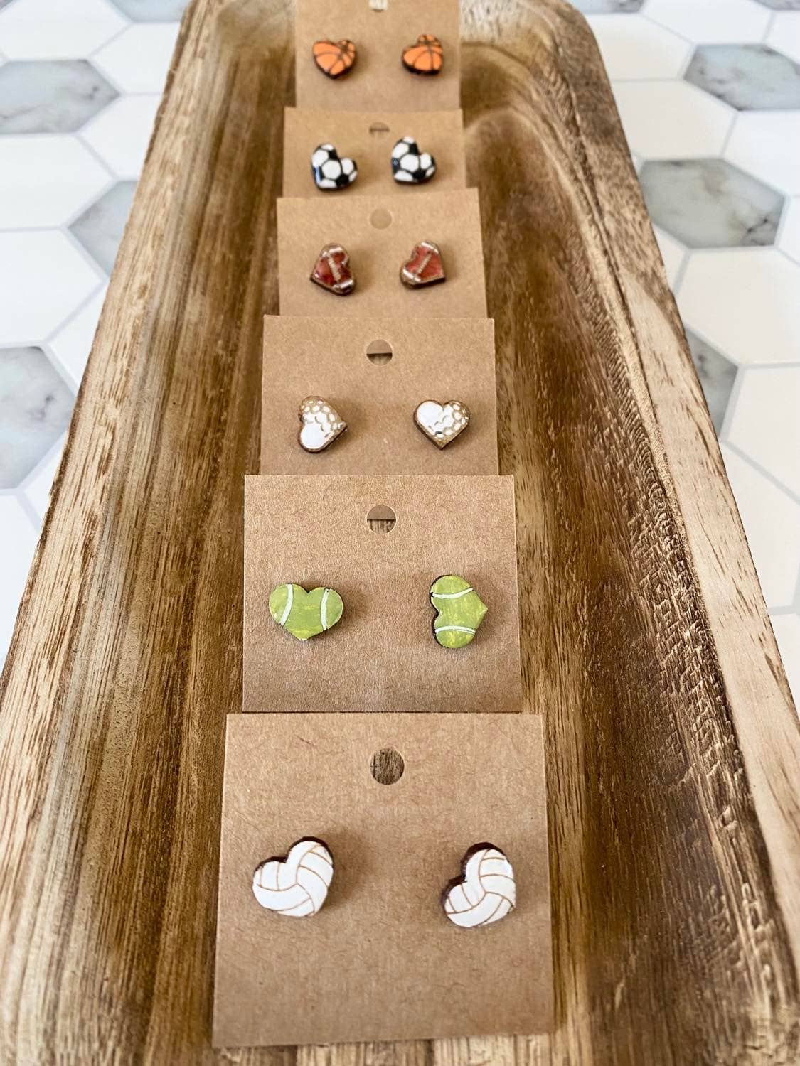 Sports stud earrings set, baseball earrings, golf earrings