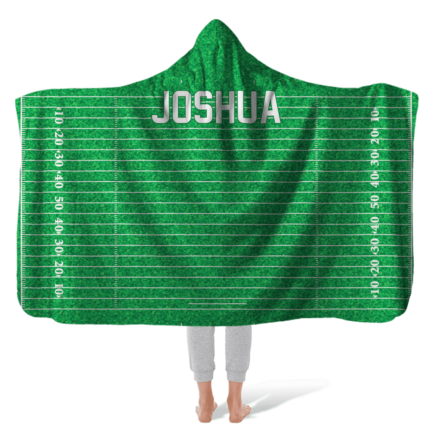 Hooded Fleece Blanket: Football Field