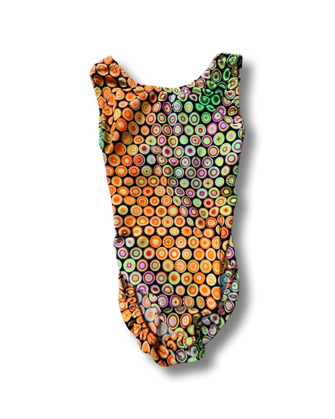 Black with neon dots Leotard, XL