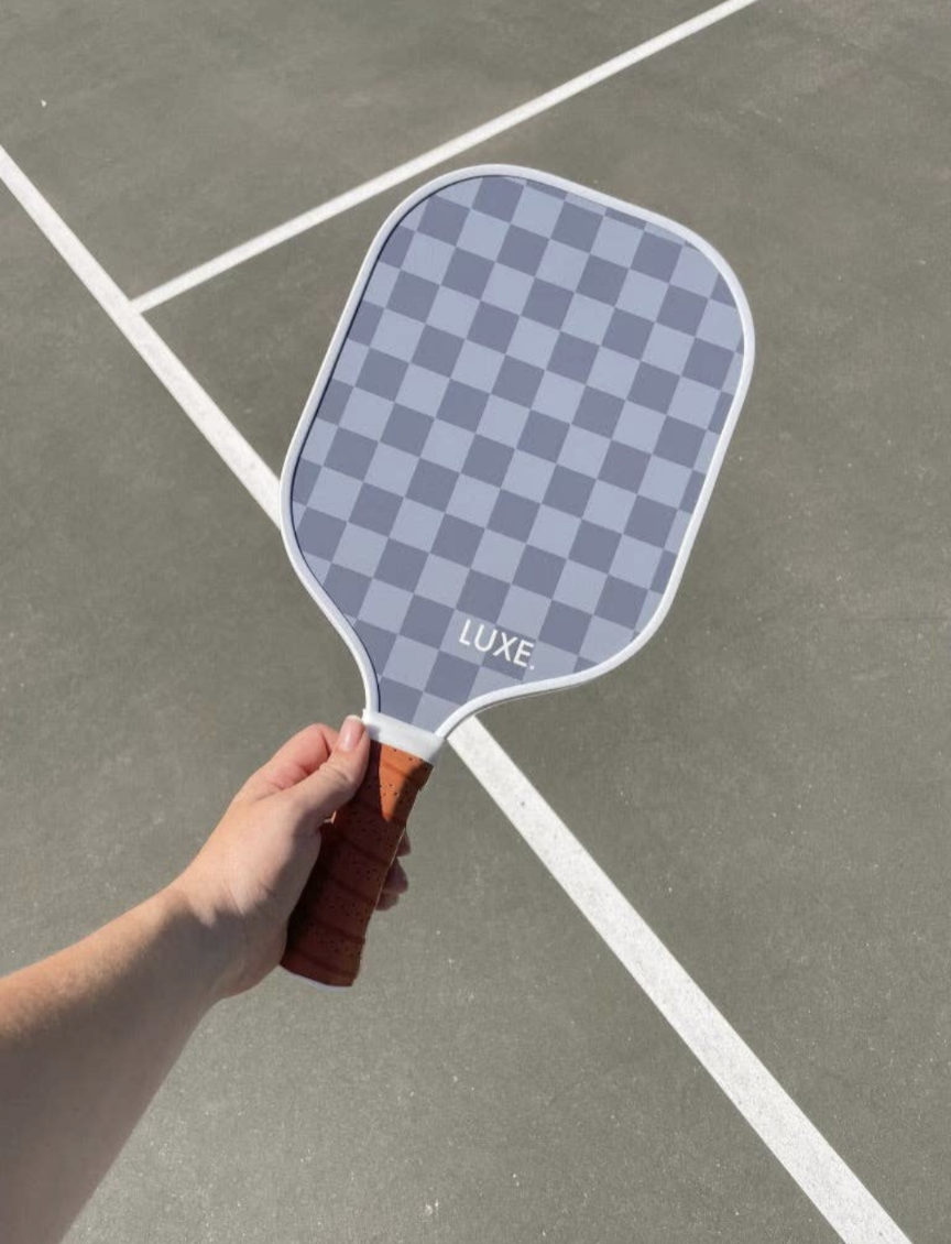 Luxe Pickleball Paddle, Blue Checker