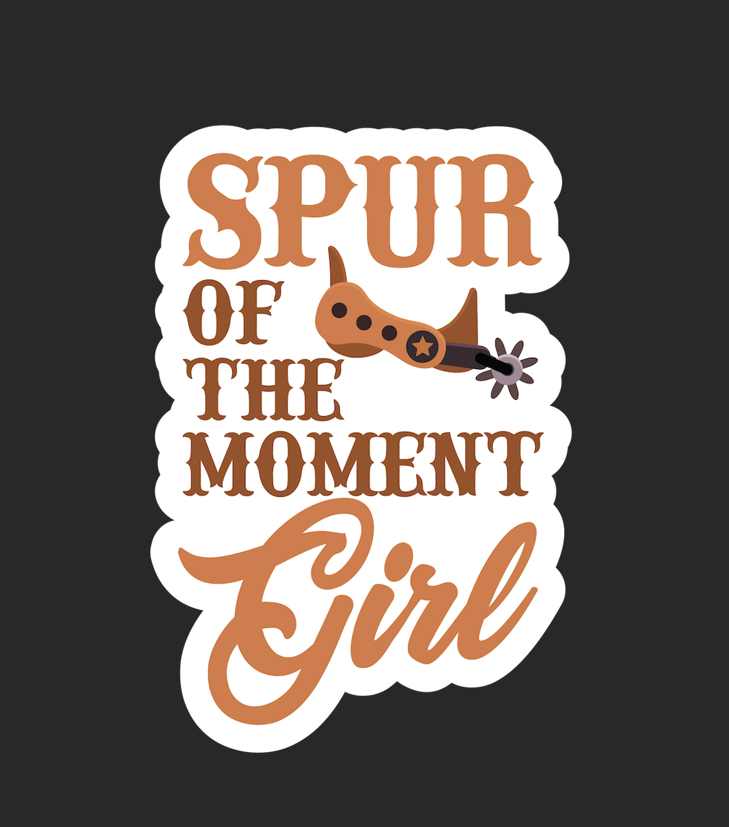 Spur Of The Moment Girl Horse Racing Sticker