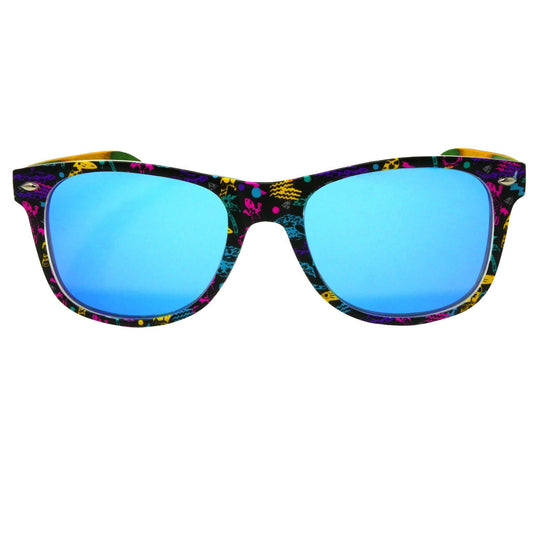 The Retro Beaches - Wooden Sunglasses - Colored Skateboard