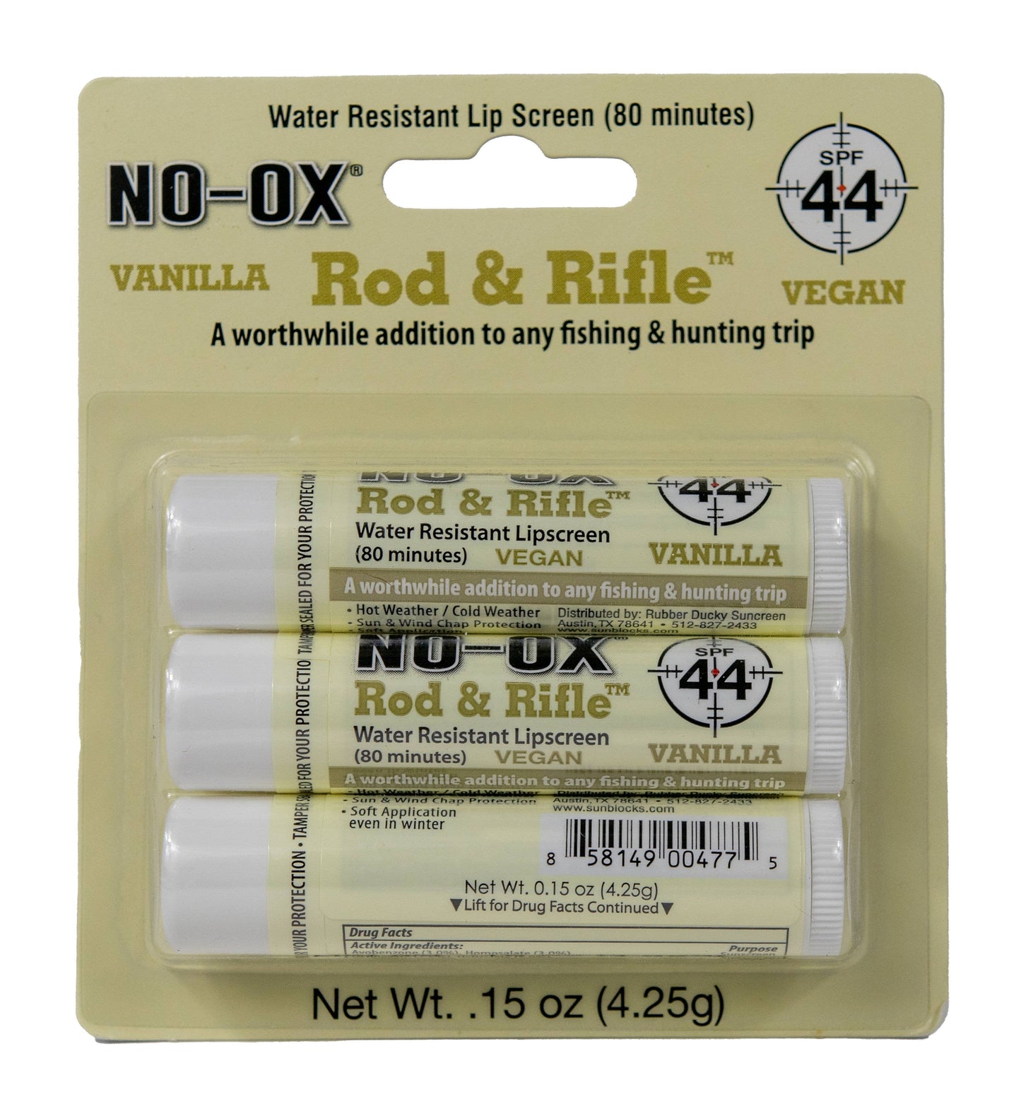 Rod & Rifle SPF 44 Lip Sunscreen 3-pack blister card