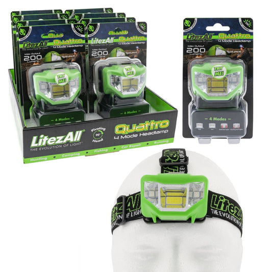 Quattro 4 Mode LED Head Lamp