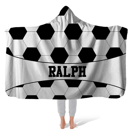 Hooded Fleece Blanket: Soccer Ball