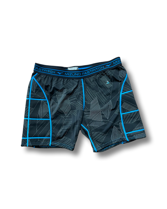 Black/Blue Mizuno Softball Sliding Shorts, Women's XL